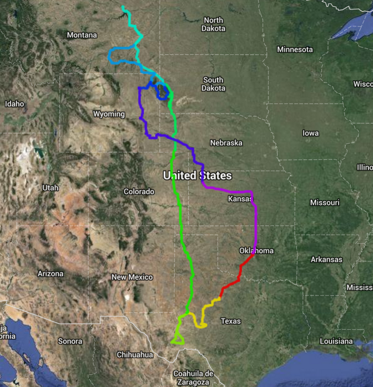 Our driving route for the 9-day trip.